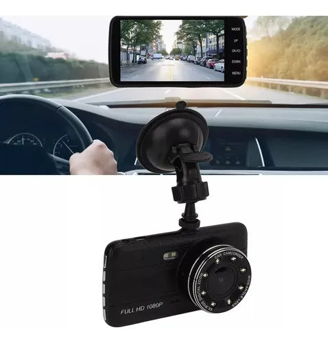 **Cámara de Carro Frontal y Trasera Gran Angular 170° HD 1080p**